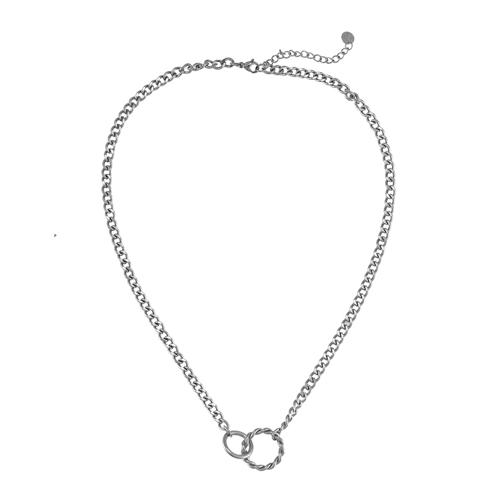 Valerija Connected Circles Stainless Steel Necklace