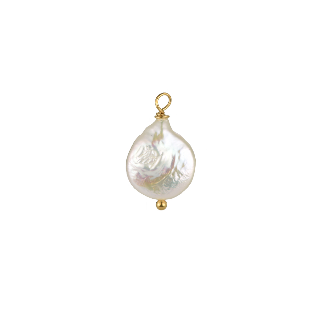 Pear Pearl Stainless Steel Charm