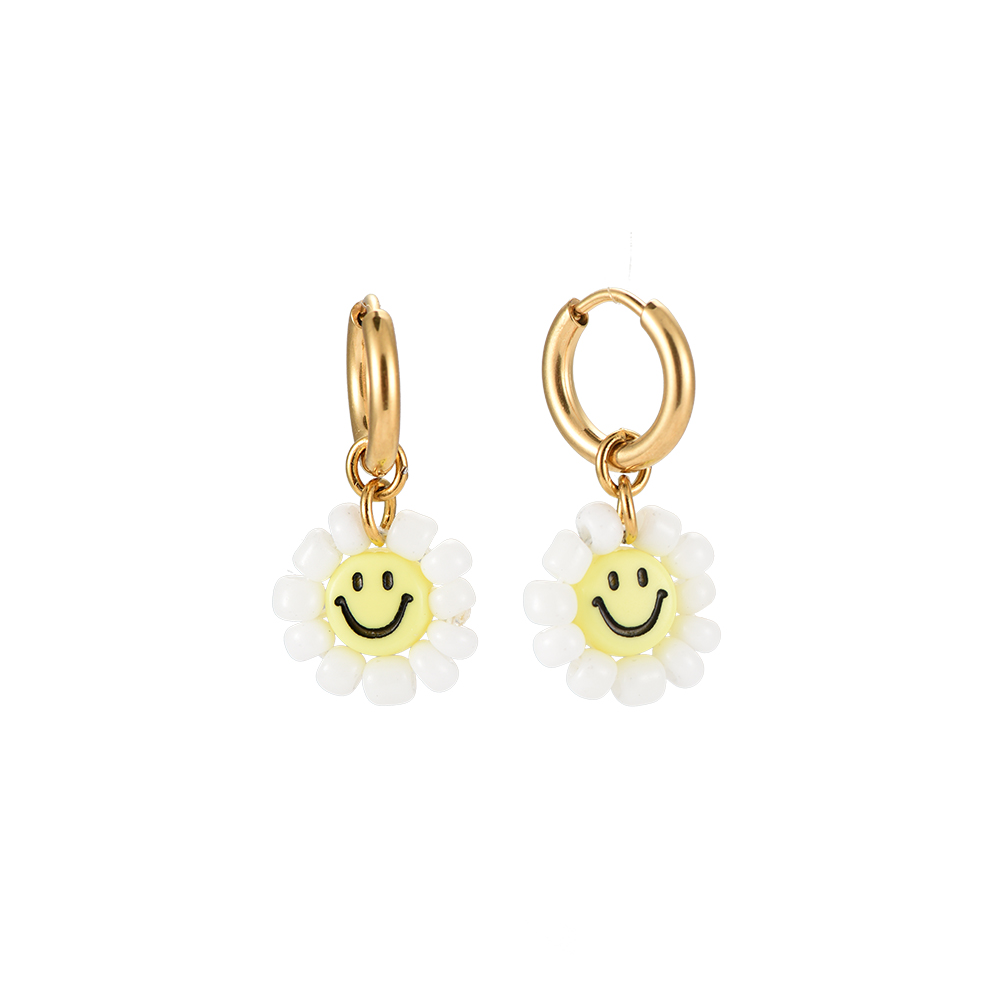 Smiley Flower Stainless Steel Earrings
