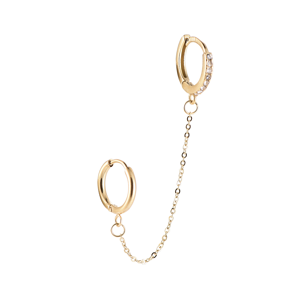 All Double Chain+Rings Stainless Steel Earring
