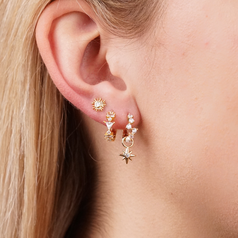 Shapes Combination Plated Earrings