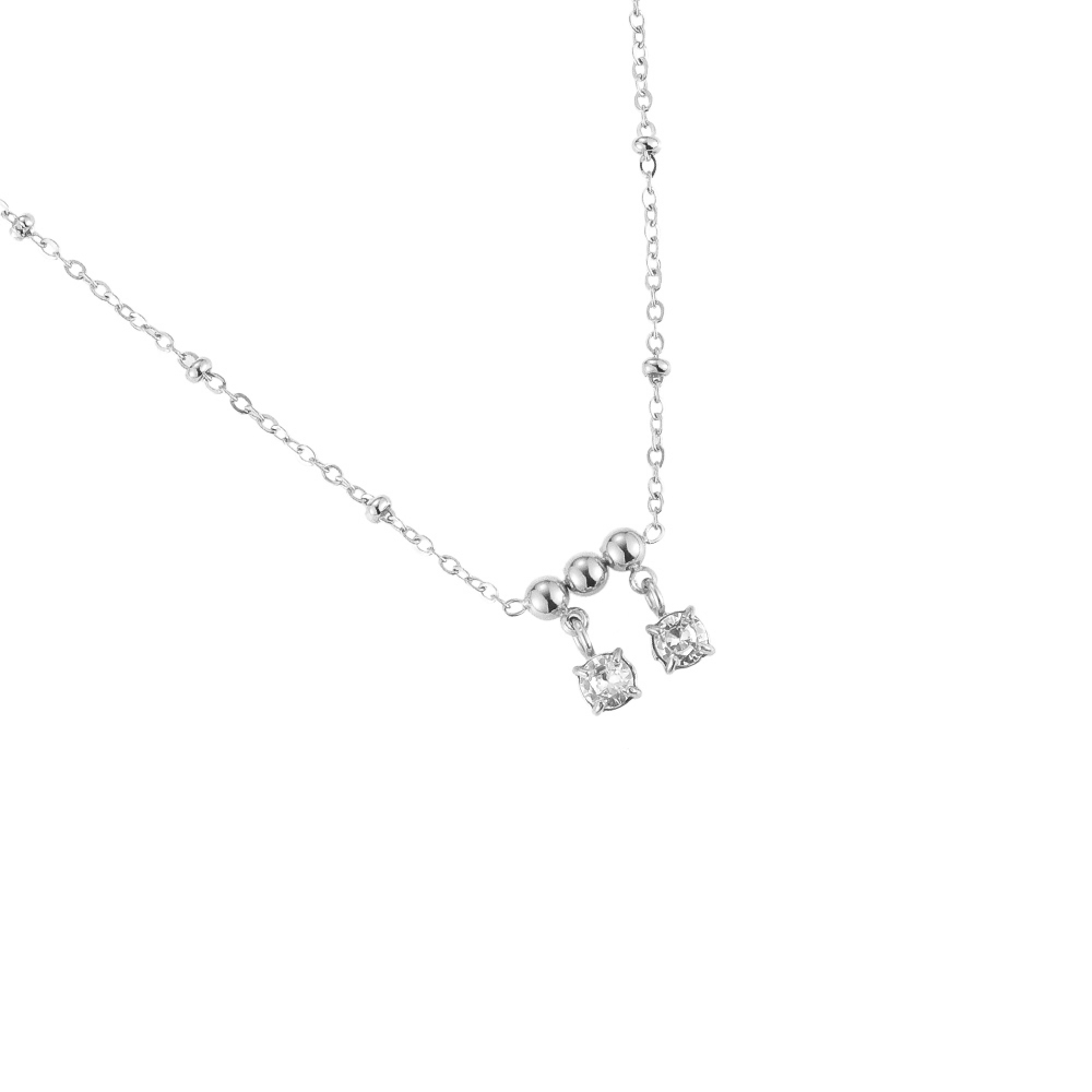 2 Diamonds Stainless Steel Necklace