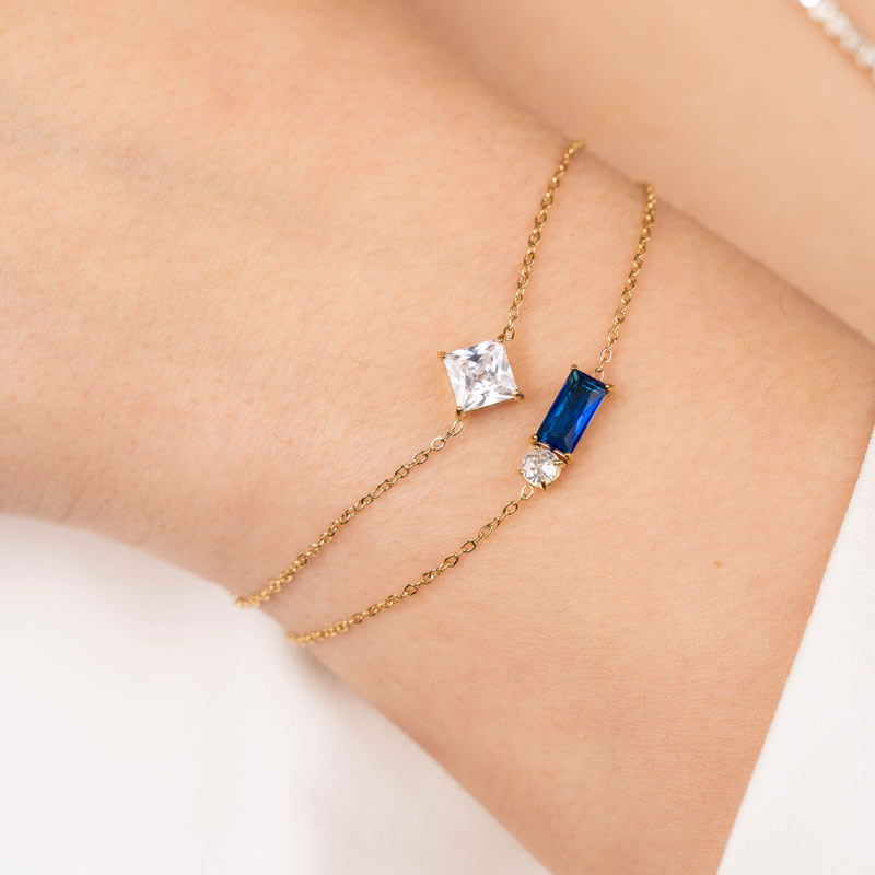 Blue Iris Diamond Edelstahl Armband