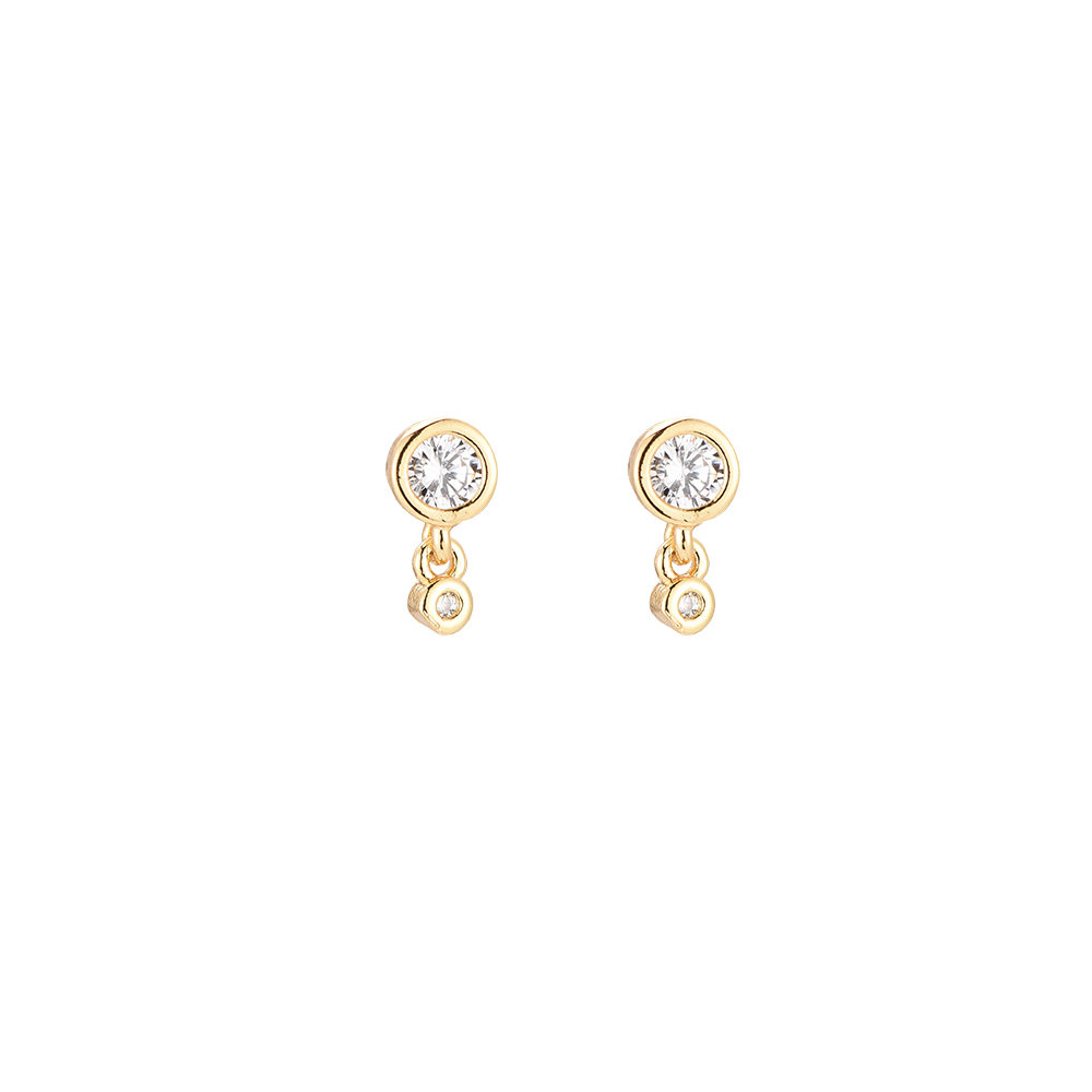 Planetary Construct Diamonds Gold Plated Earrings