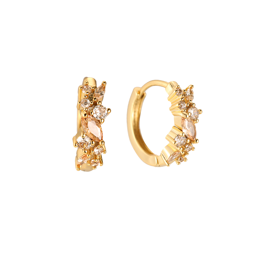 Leaf Diamond Storm Gold-plated Earrings