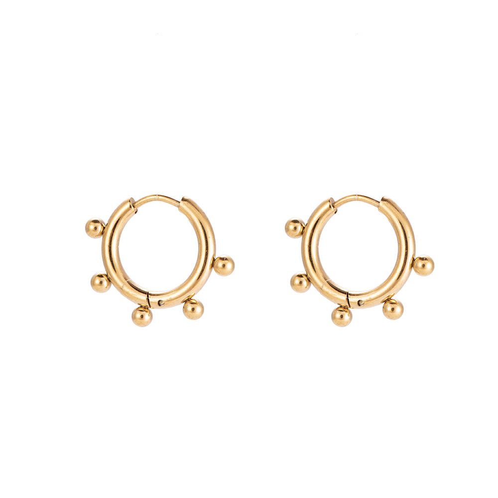 5 Golden Balls 1.8 cm Stainless Steel Earring