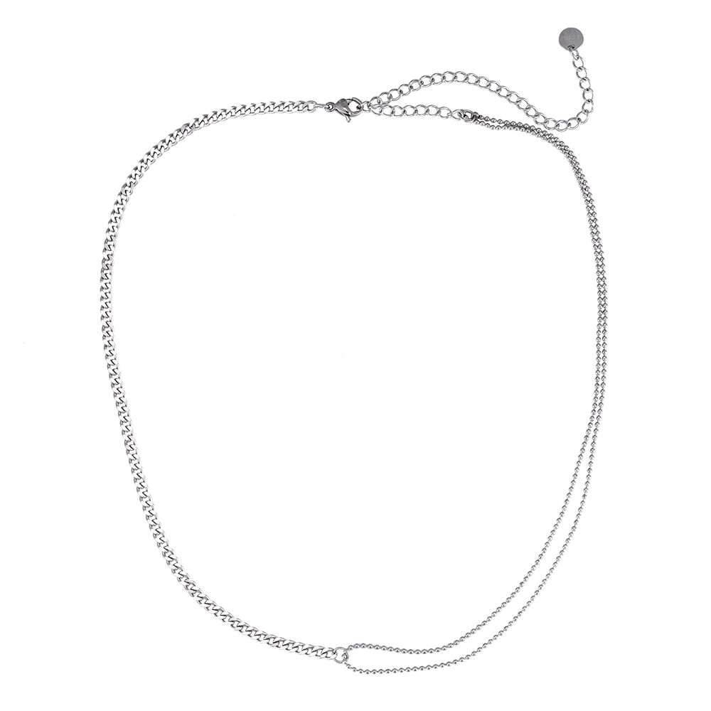 Dots and Chain Stainless Steel Necklace