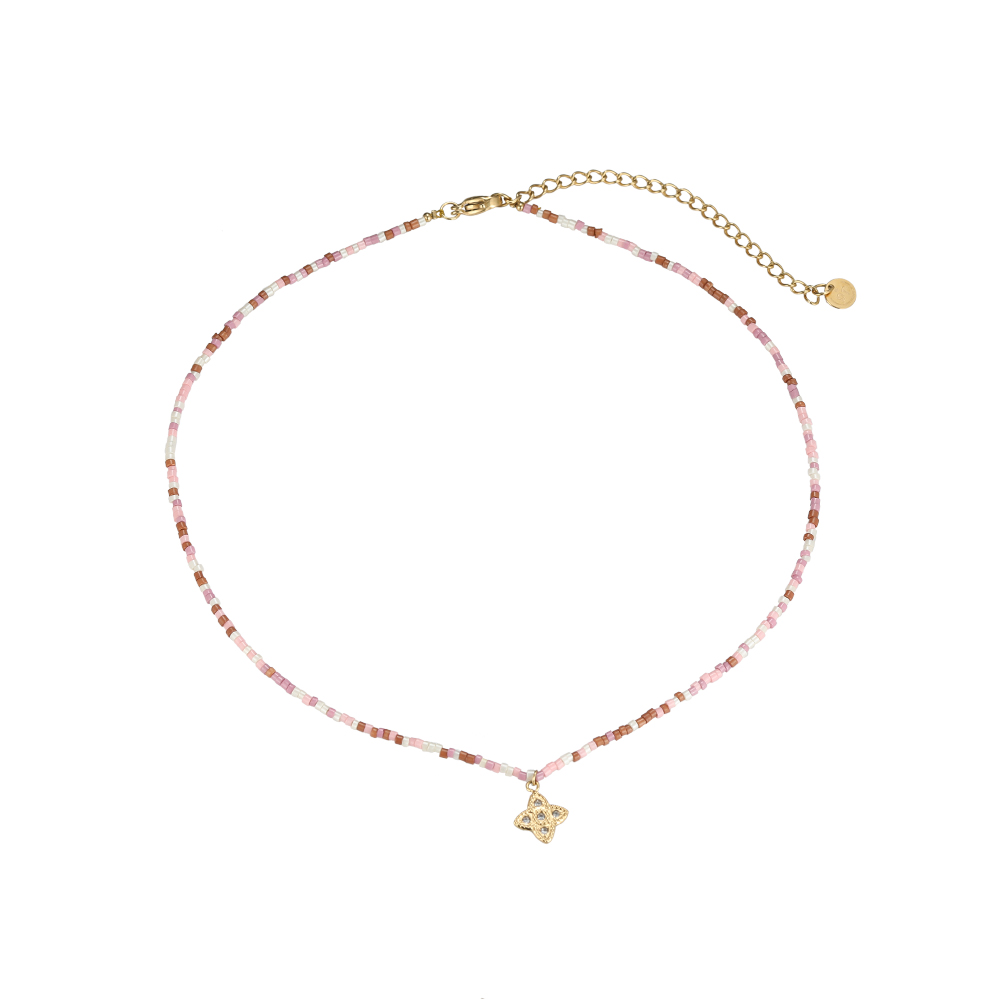 Lucky Leaf Miyuki Beads Stainless Steel Necklace