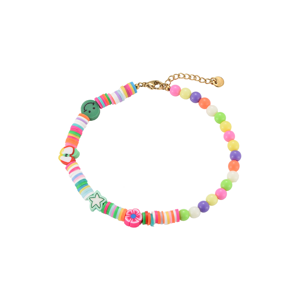 Green Smiley Beads Anklet