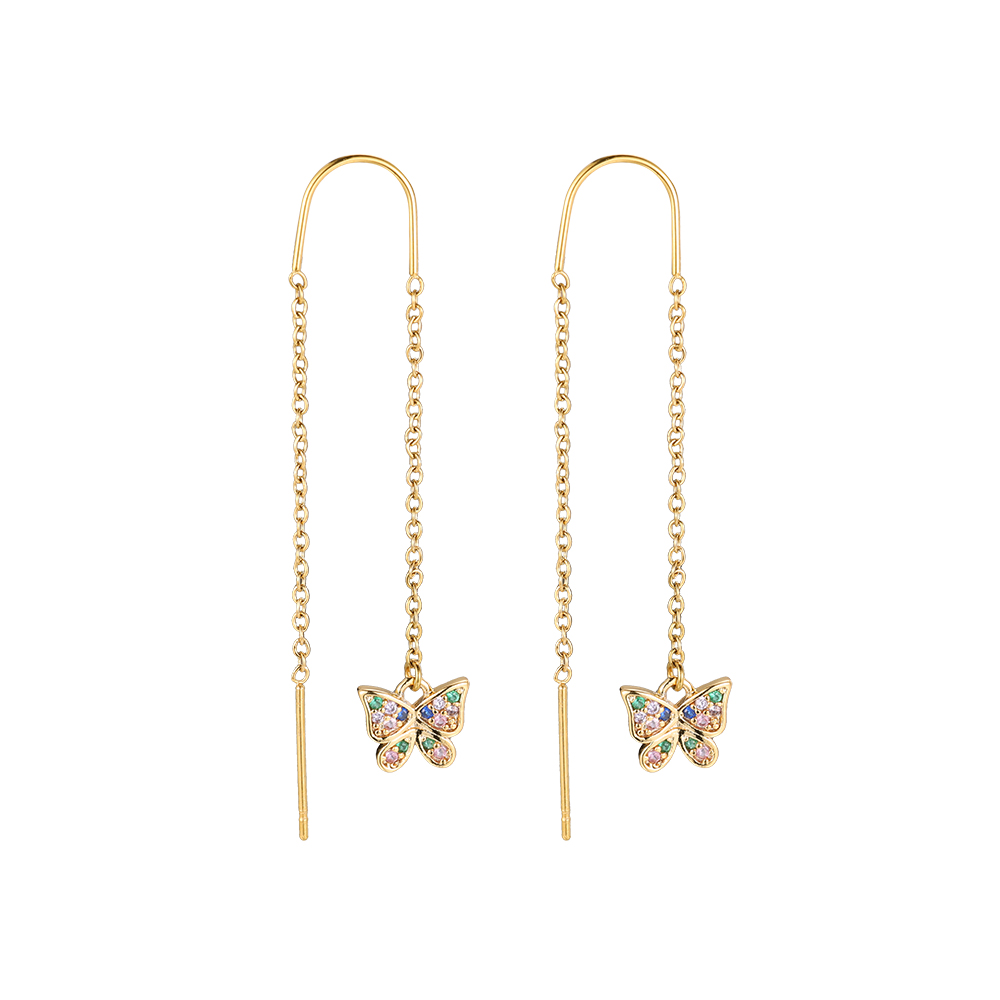 Glänzende Schmetterlinge Gold-plated Earrings
