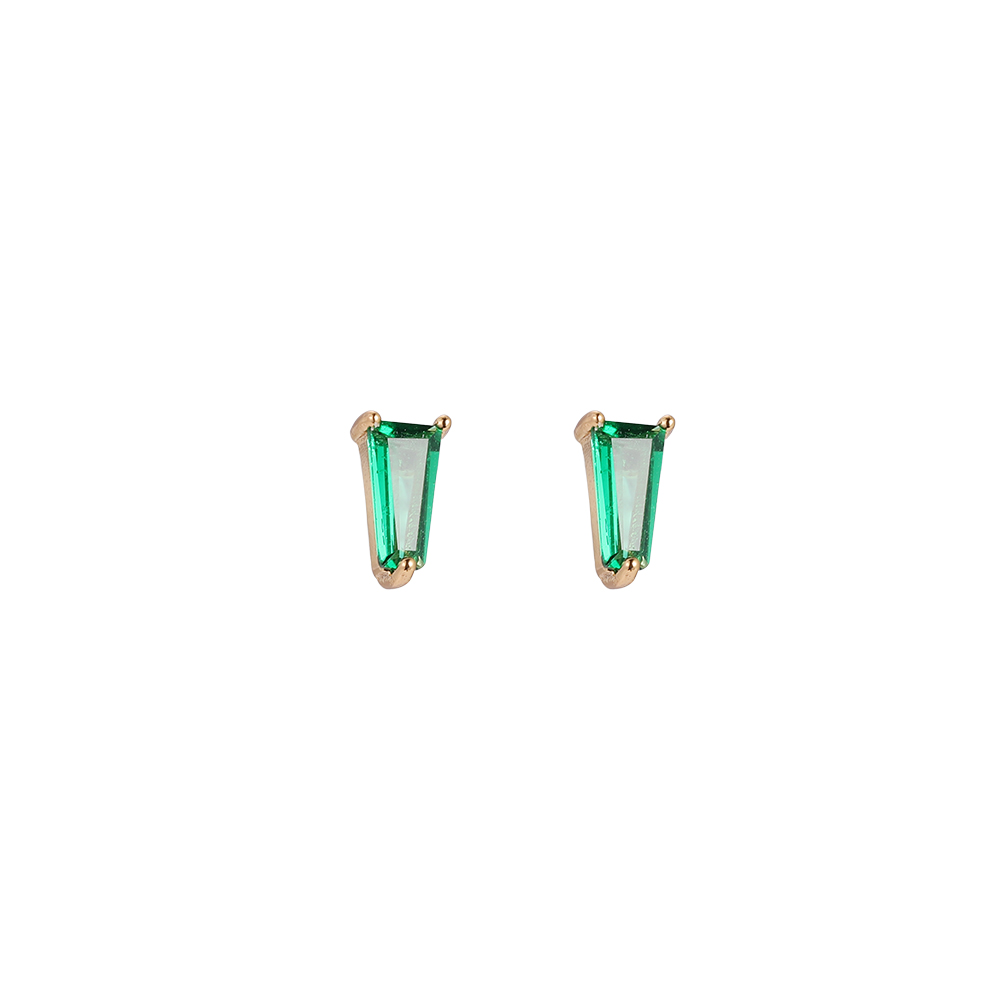 Coffin Diamond Gold-plated Ear Studs