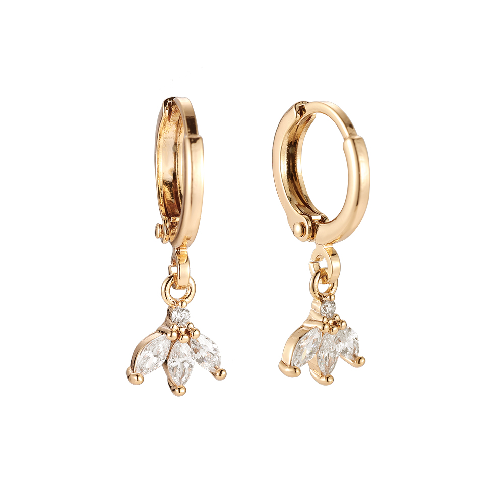 3 Petal Flower Gold-plated Earrings