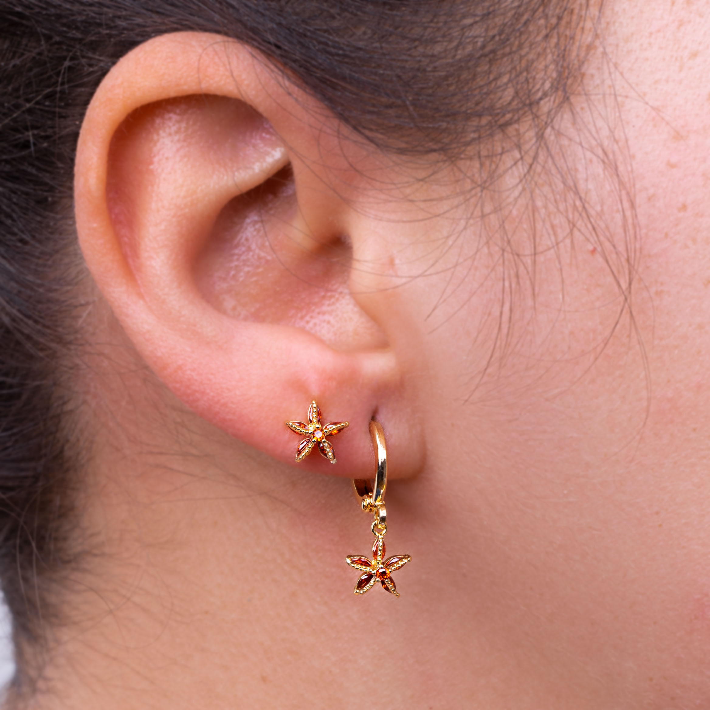 Patty Starfish Hoop Plated Earrings