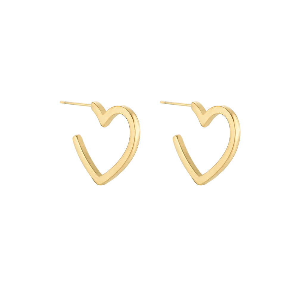Incomplete Heart Stainless Steel Earrings