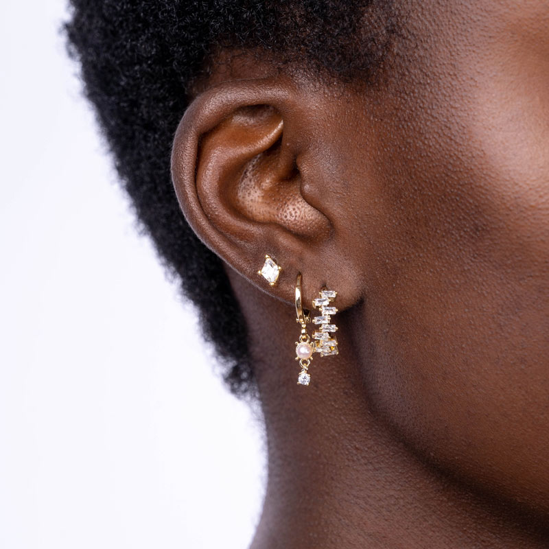 Mavie Cubes Plated Earrings