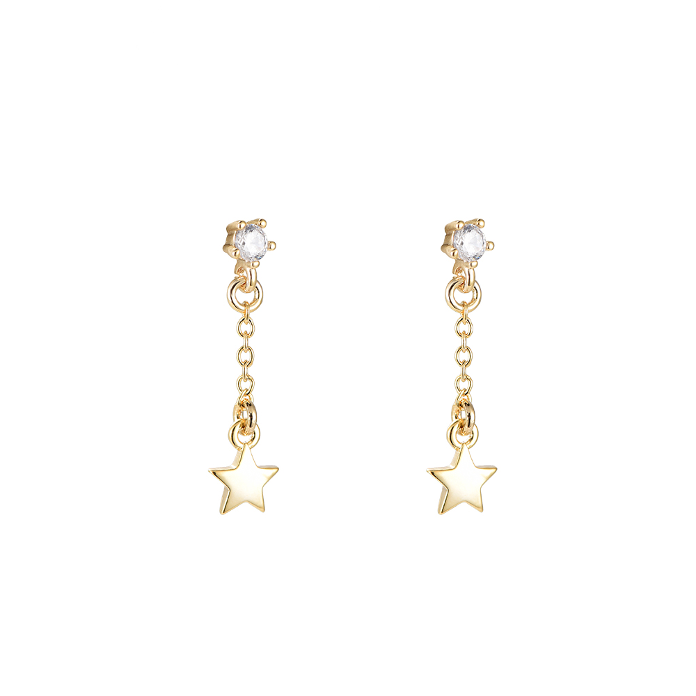 Star Drop Plated Earring