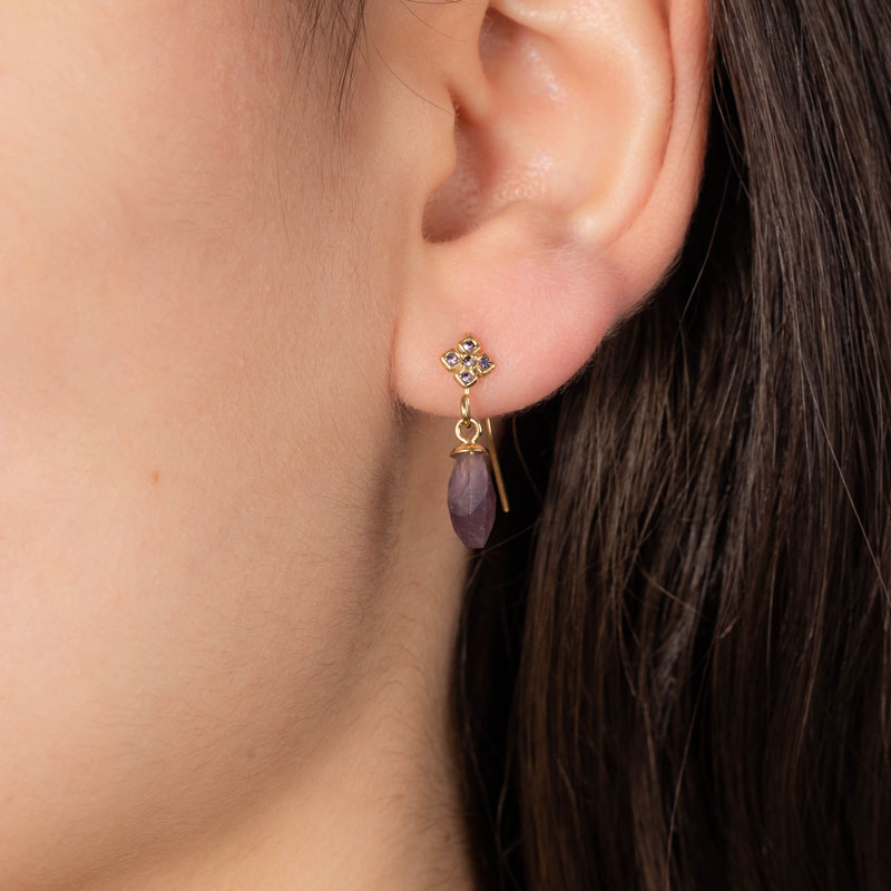 Purple Deepsoul Stainless Steel Earrings