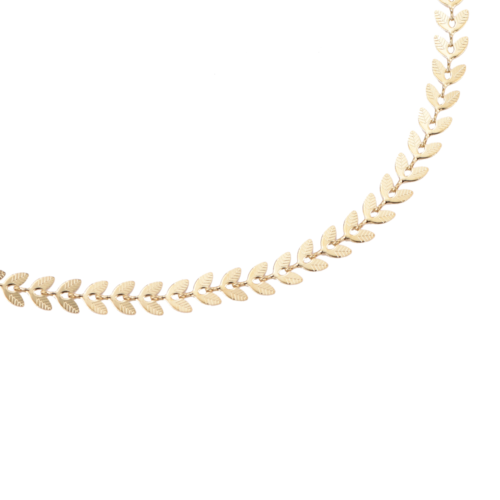 Wing Leaf Laurel Stainless Steel Necklace