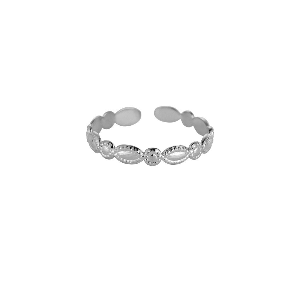 Simple Oval and Circles Stainless Steel Ring